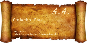 Andorka Axel névjegykártya